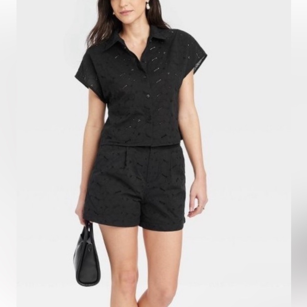 [A NEW DAY] Women's Black Eyelet shorts